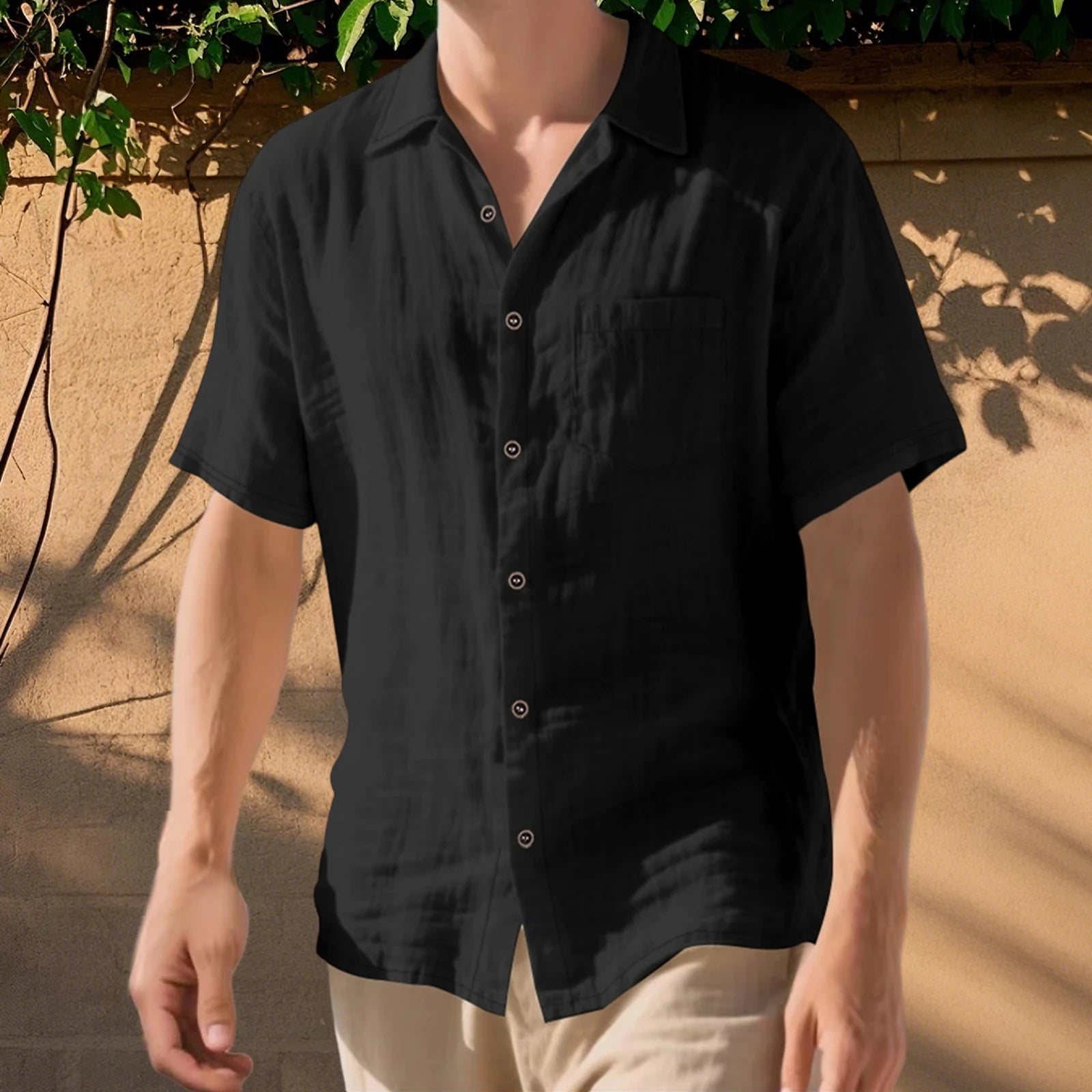 Men's Linen Button Shirt