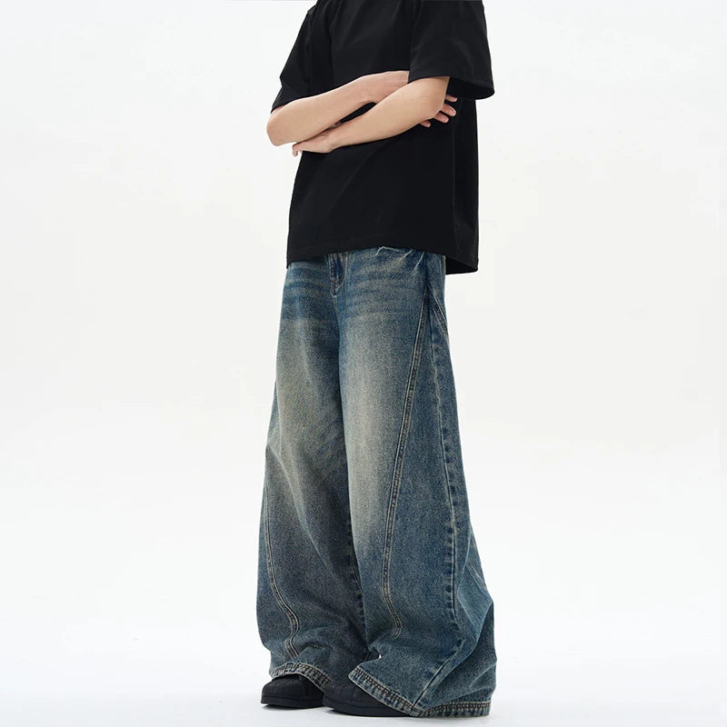 Men's vintage patchwork jeans