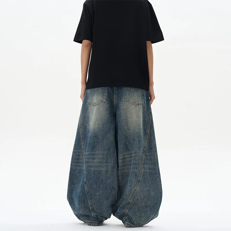 Men's vintage patchwork jeans