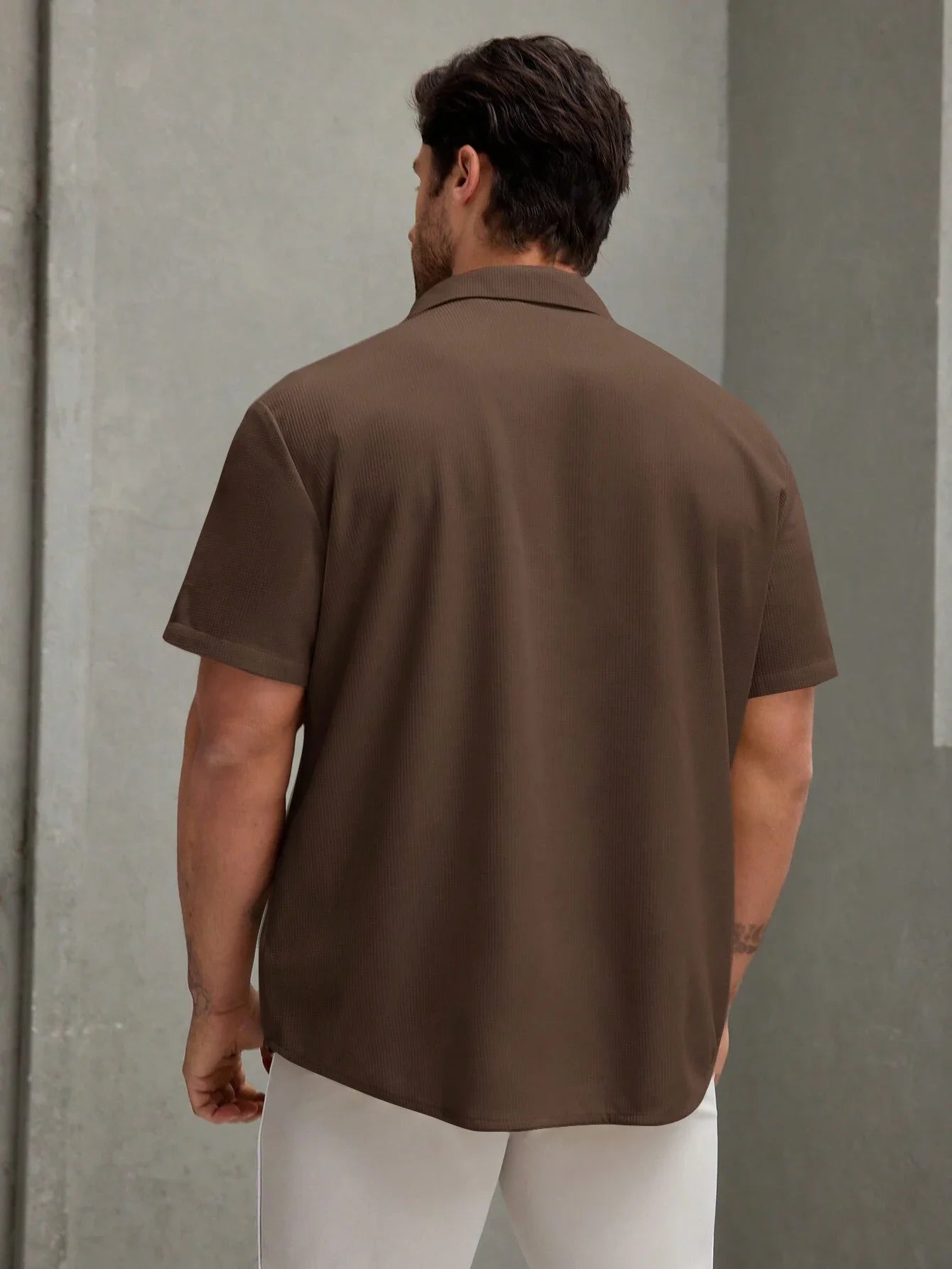 Men's Solid Color Casual Button Front Shirt
