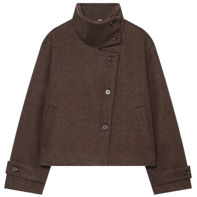 Women’s Tweed Cropped Button Jacket