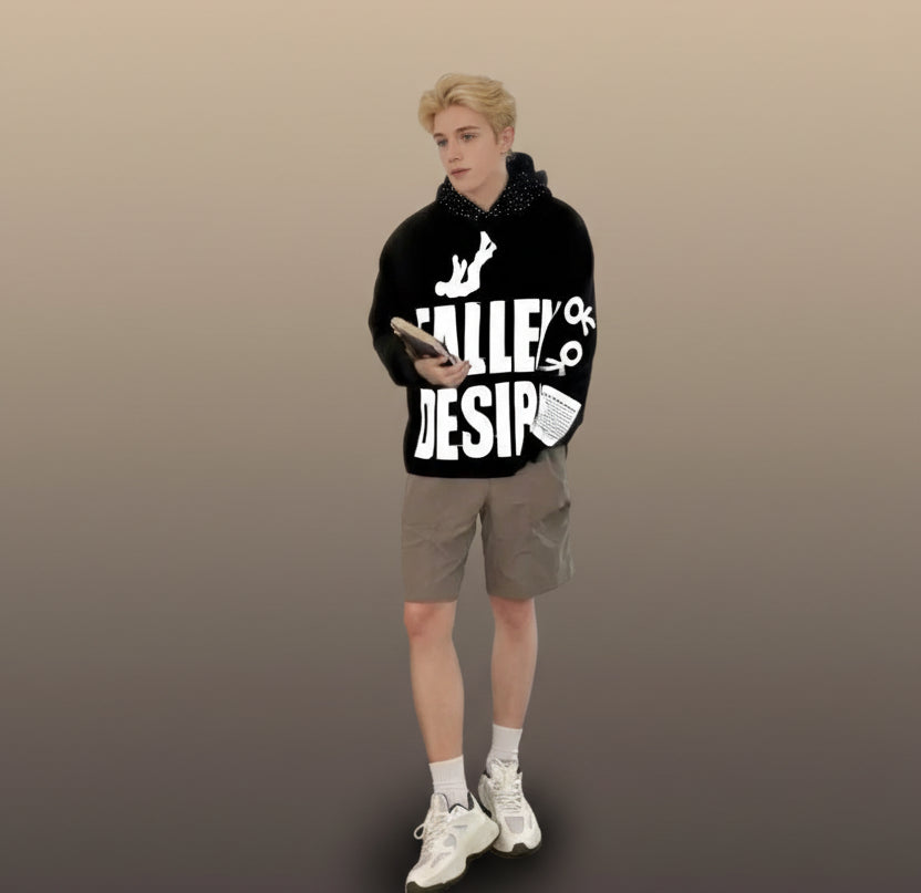 Embroidered Letter Hoodie
