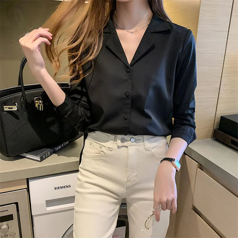 Notched Collar Blouse