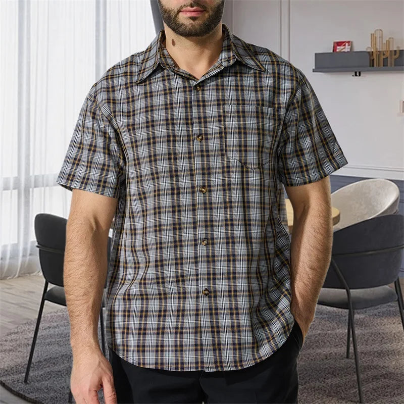 Men's Plaid Button Shirt