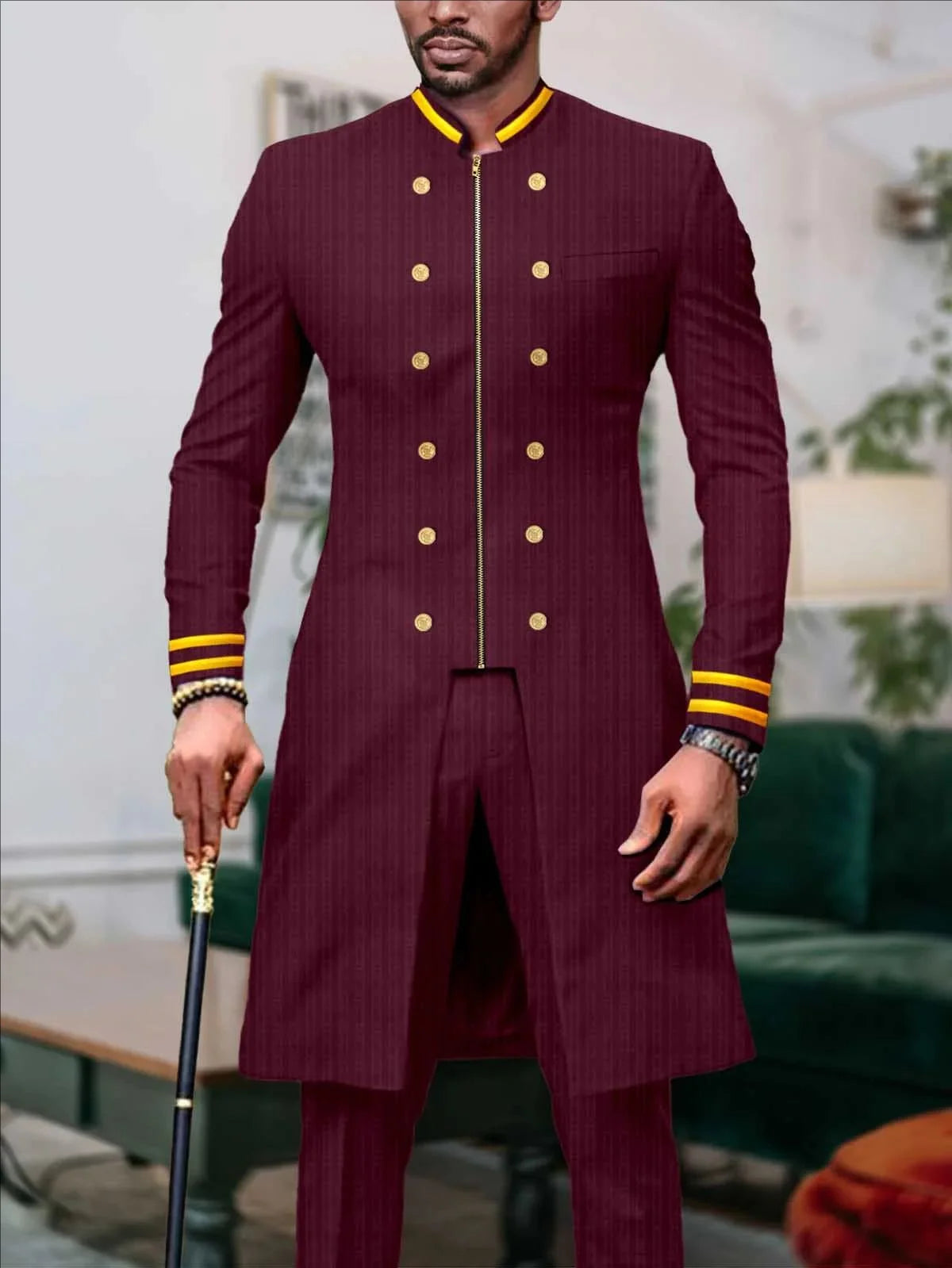 Mens Solid Two Piece Set