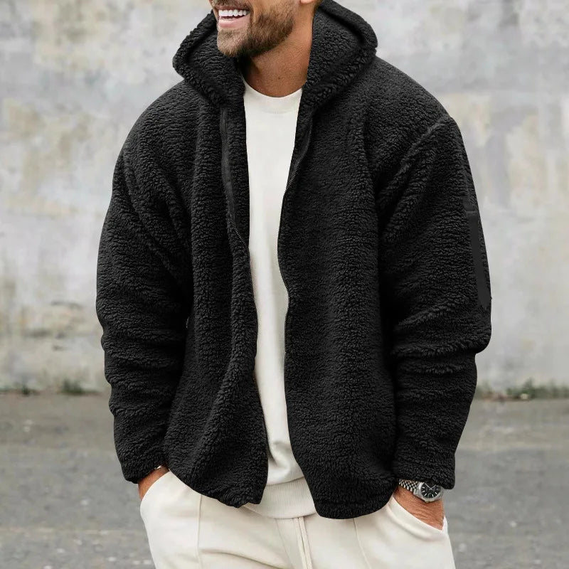 Men's Double-Sided Fleece Hooded Jacket