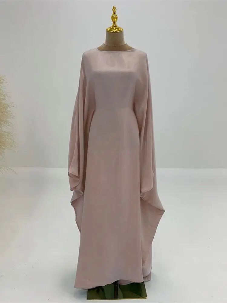 Women’s Summer Satin Butterfly Abaya Dress