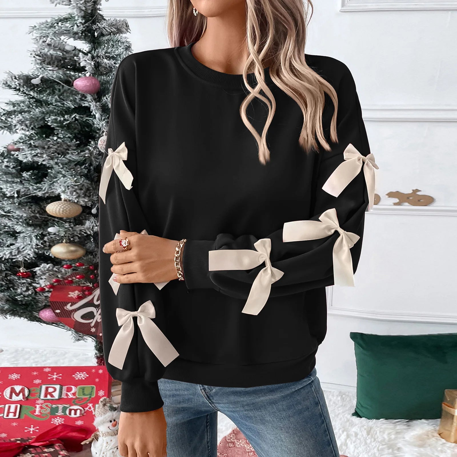 Red Bow Christmas Sweatshirt