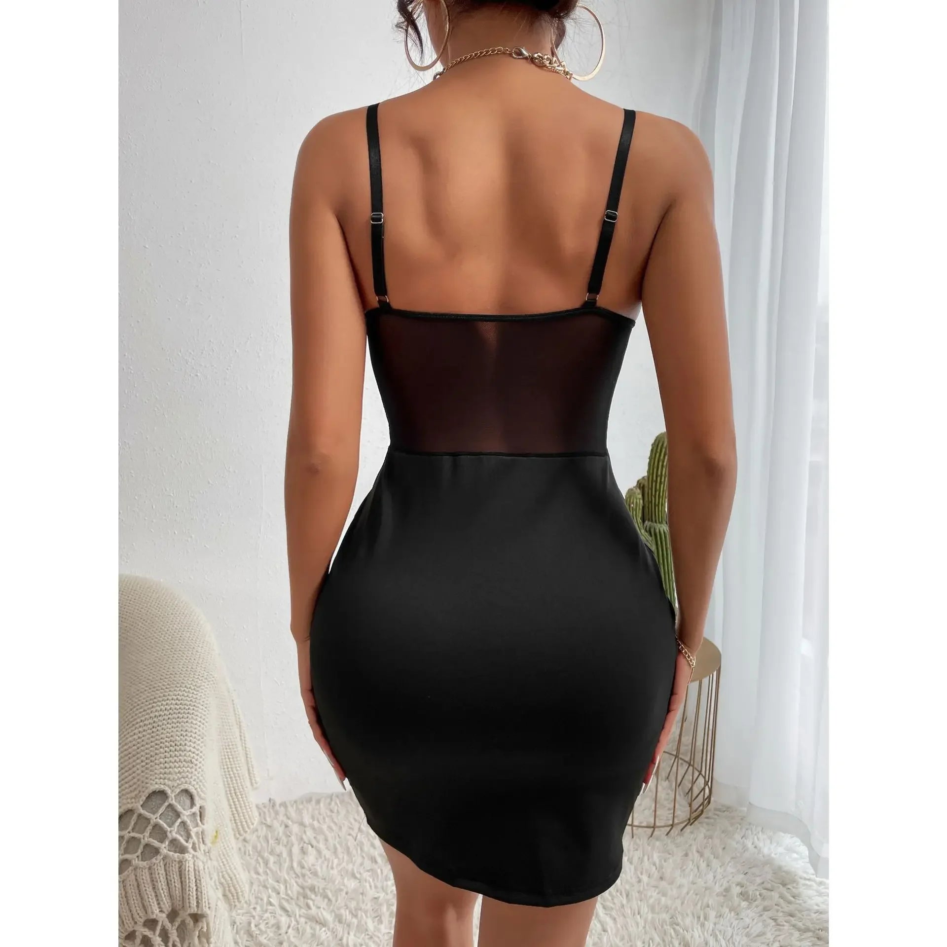 Party Hollow Mesh Dress