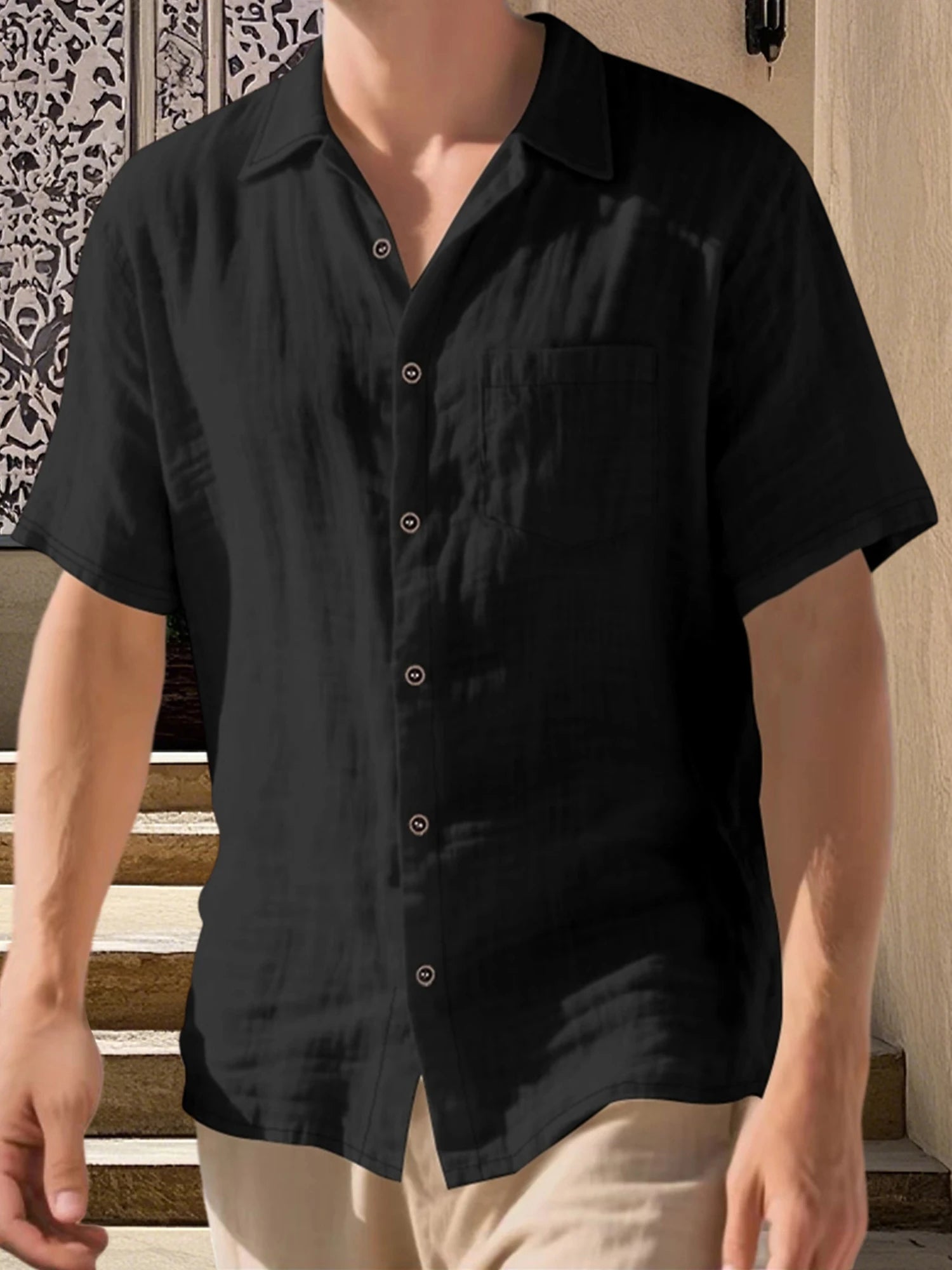 Men's Linen Button Shirt