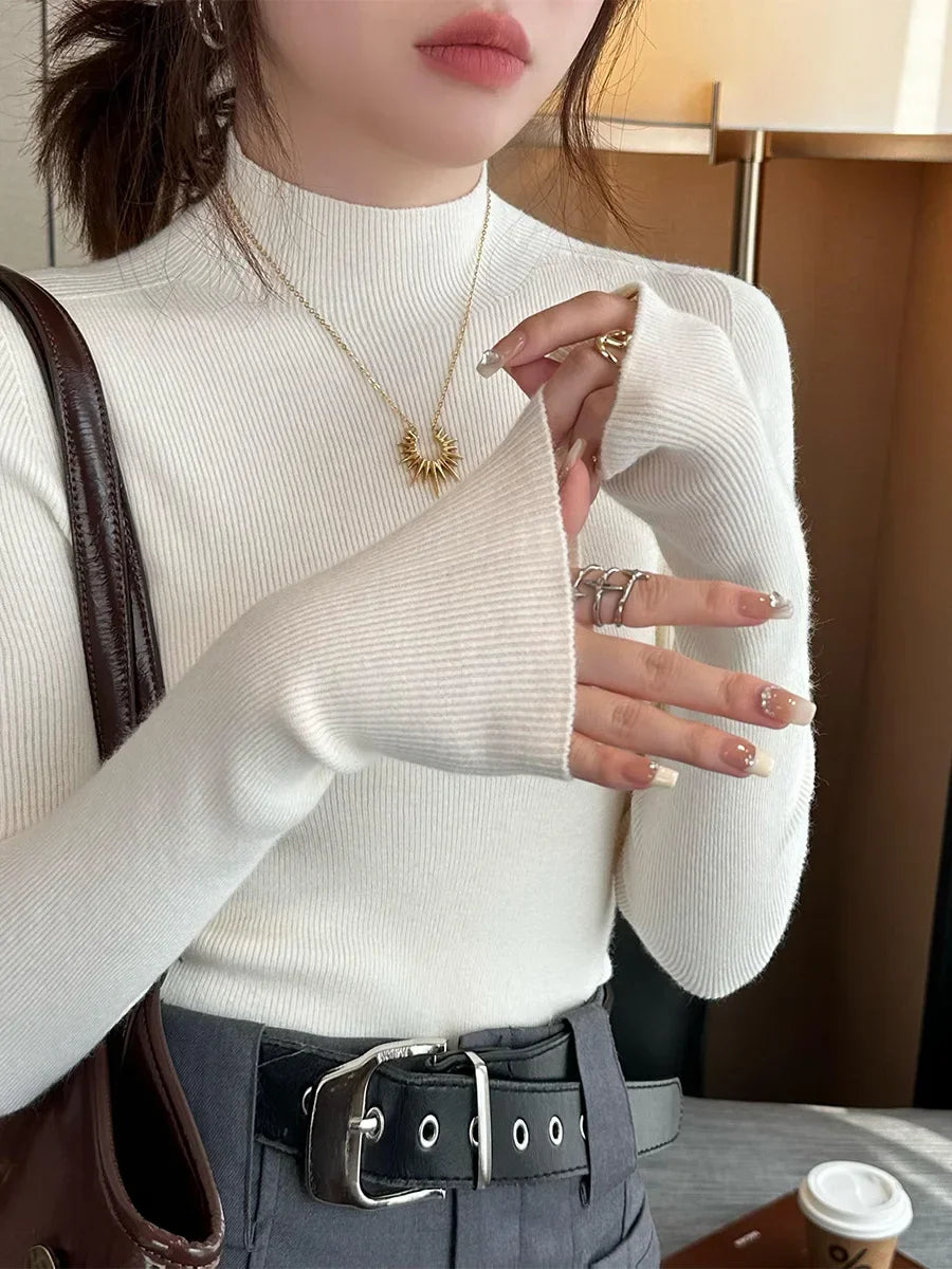 Mock Neck Knit Sweater