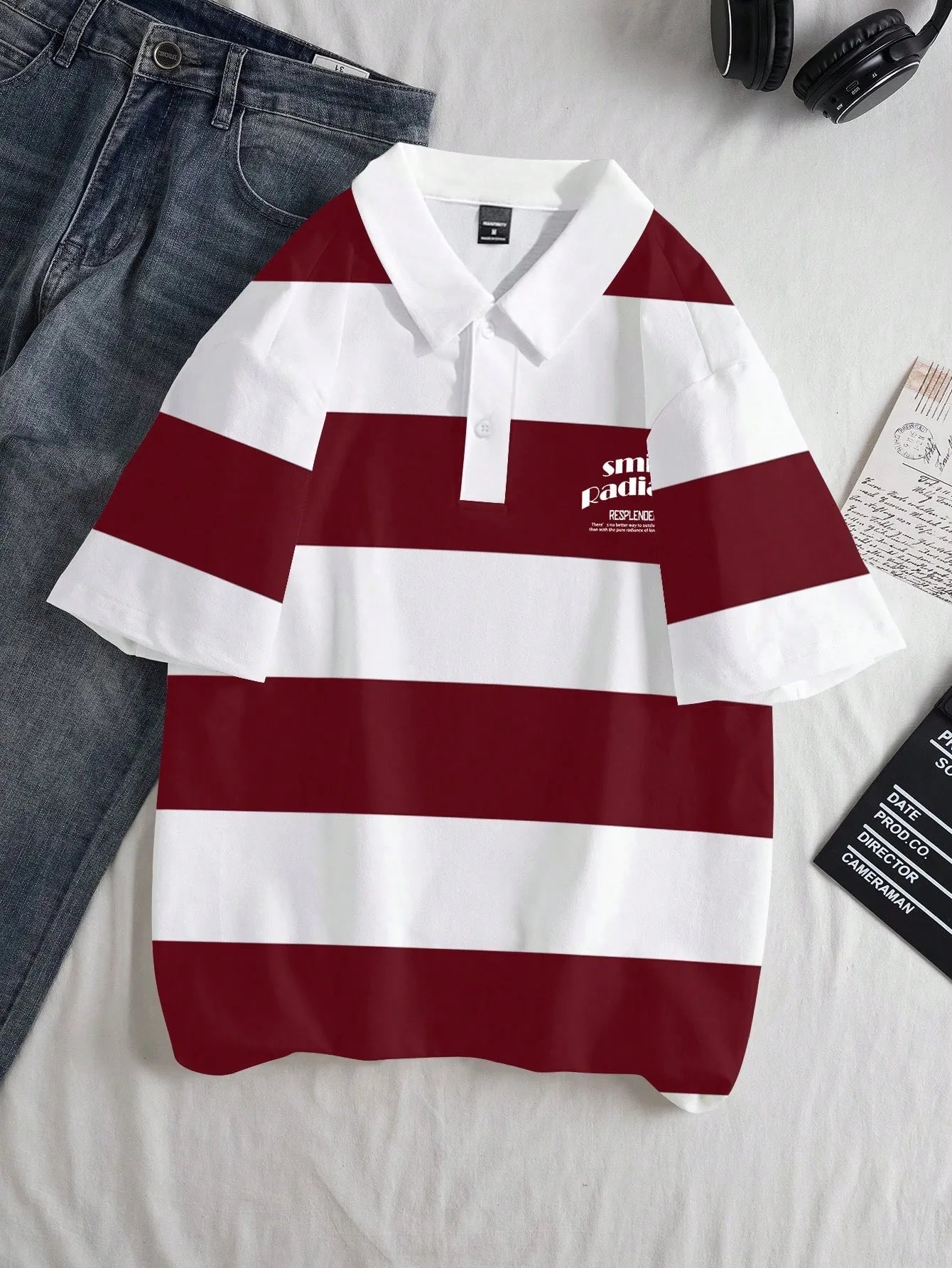 Men's 3D Striped Polo Shirt