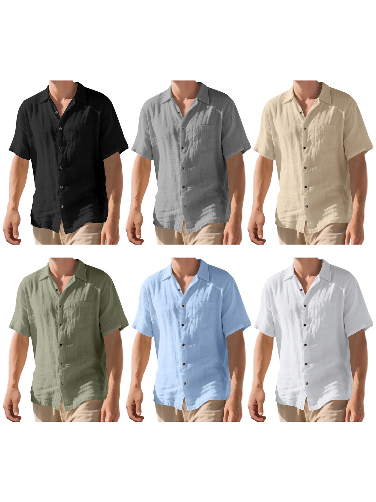 Men's Linen Button Shirt