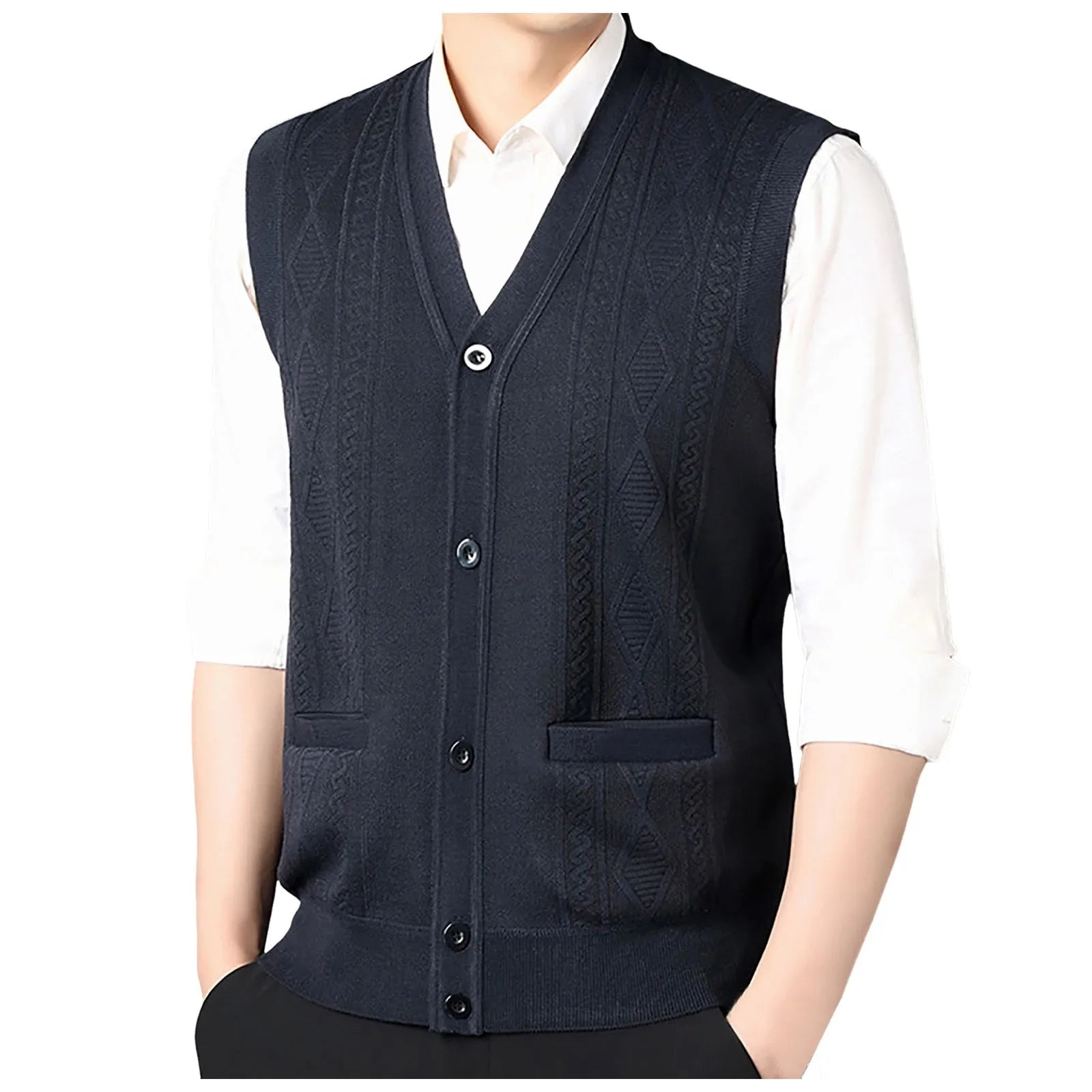 Plaid Velvet Cardigan Vest