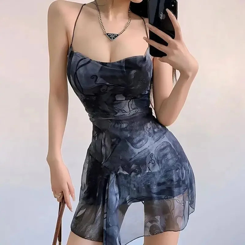 Mesh Mini Dress Women