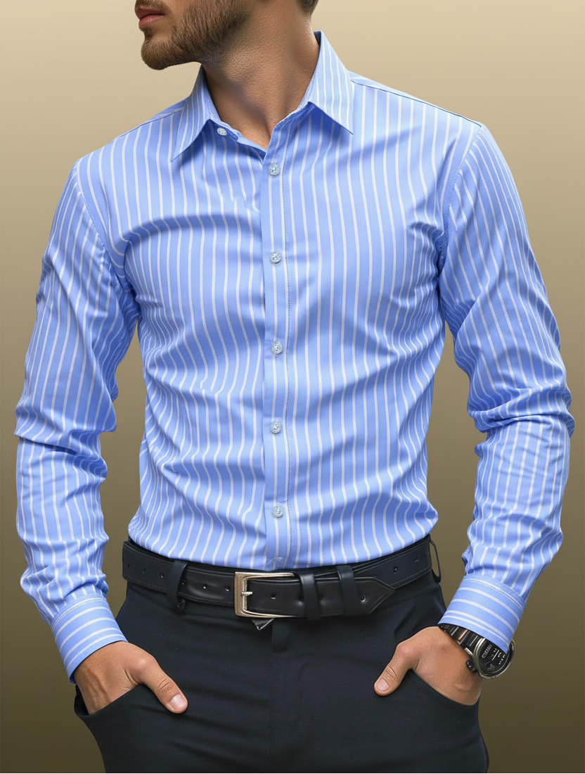 Men Long Sleeve Button Down