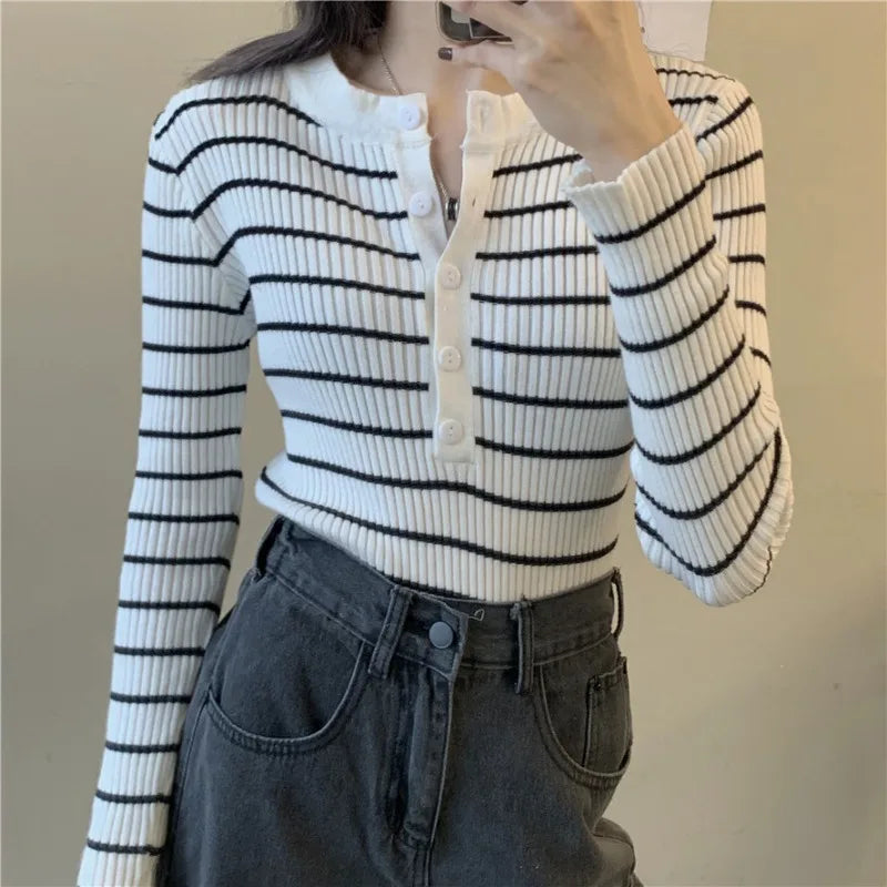 Striped Knit Pullover