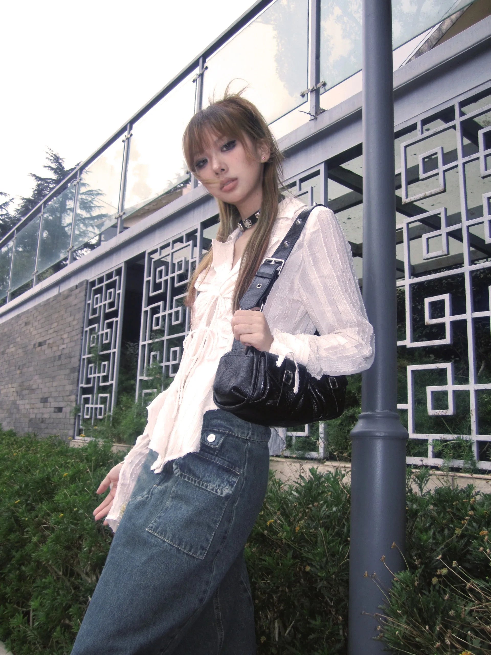 Women's Lace Up Knit shirt