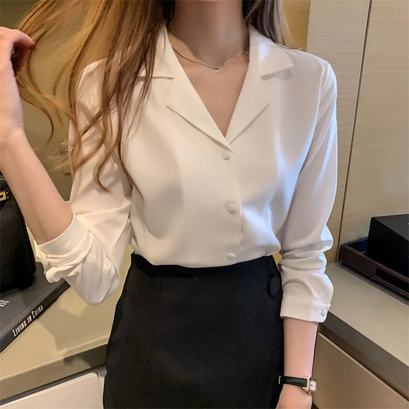 Notched Collar Blouse