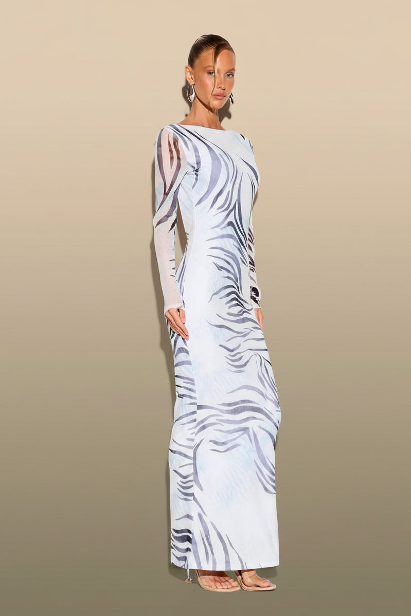 Women's Zebra Print Maxi Dress
