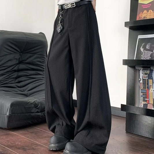 Men's Wide-Leg Pleated Casual Pants