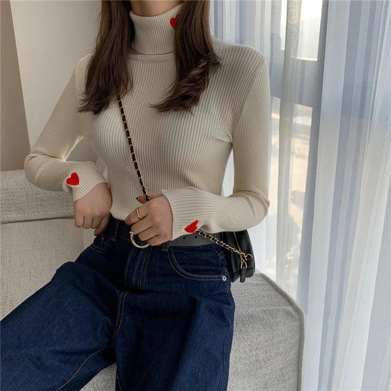 Heart Turtleneck Sweater