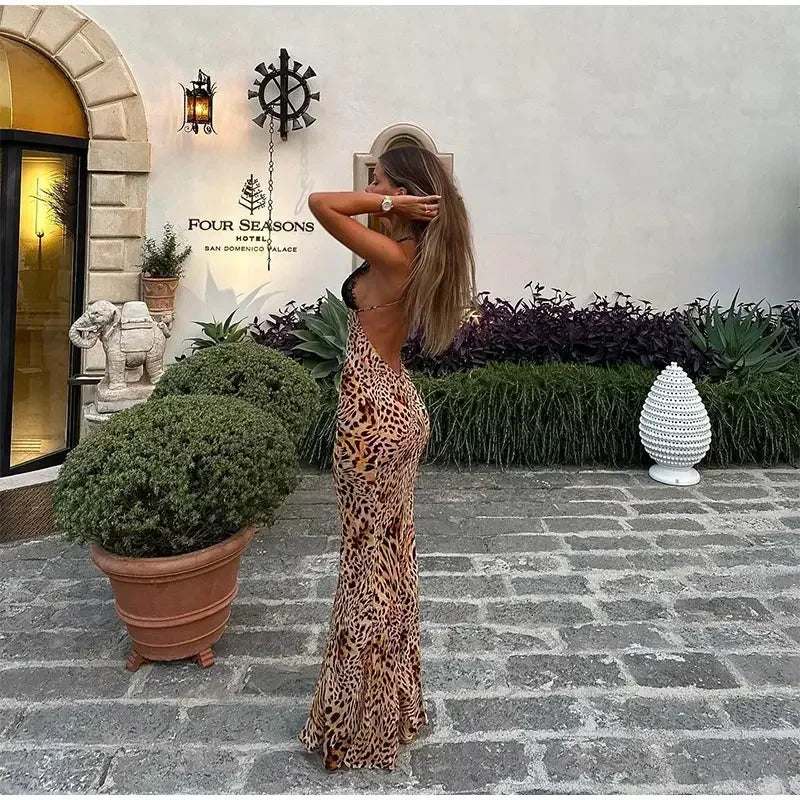 Leopard Lace Maxi Dress