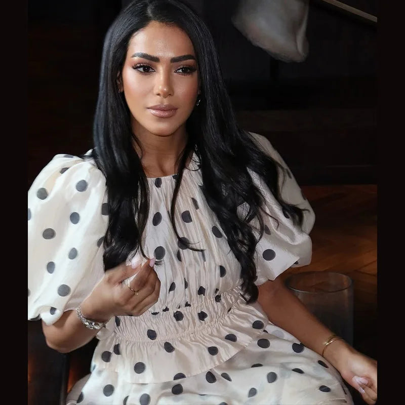 Elegant Polka Dot Maxi Dress