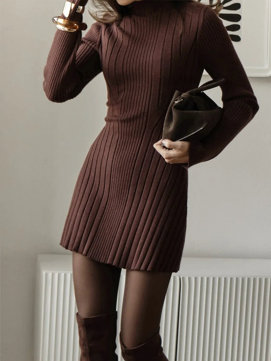Semi-High Neck Dress