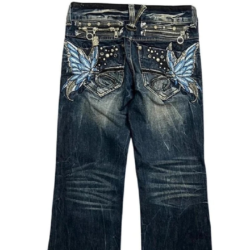Women's Embroidered Flared Jeans