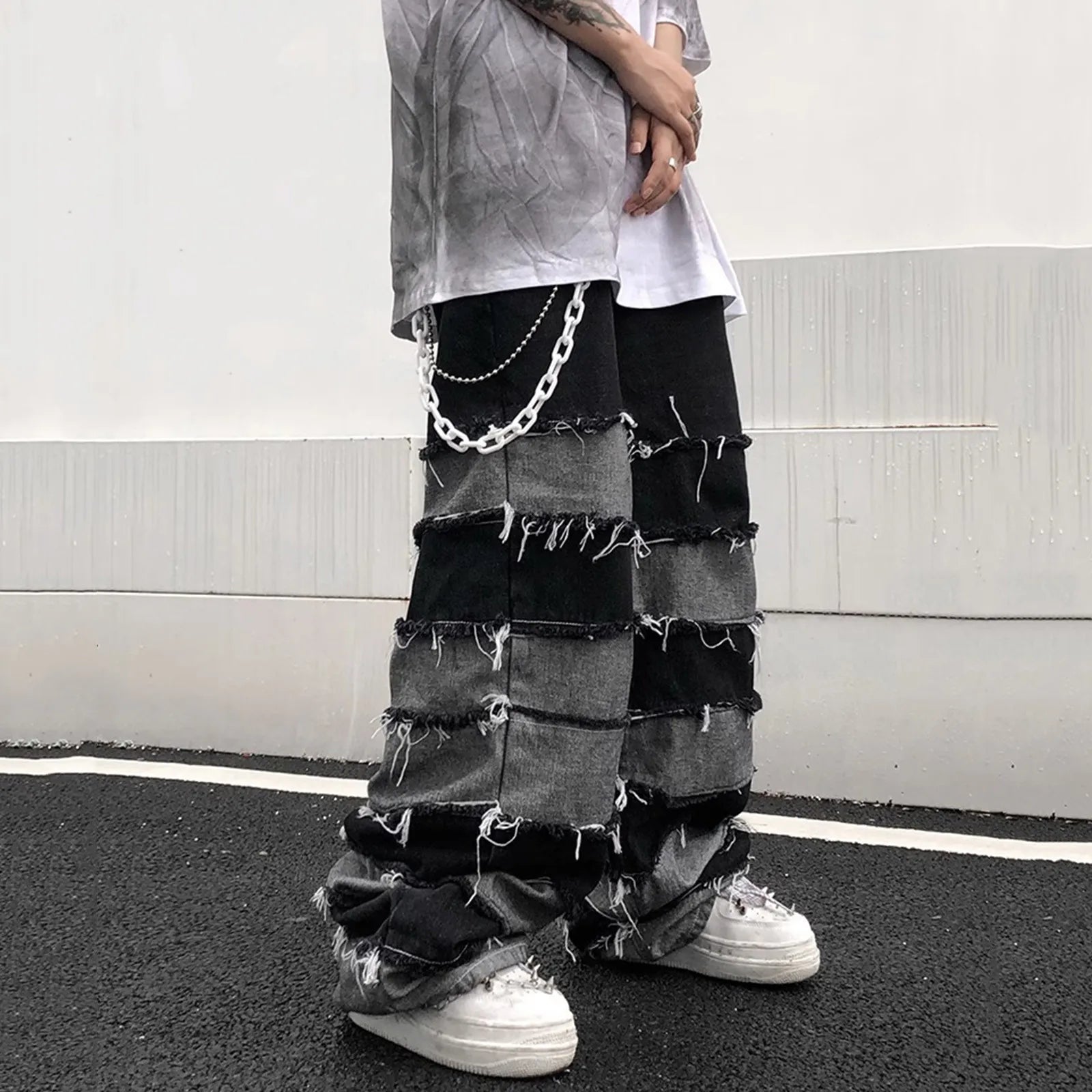 Splice Wide Leg Jeans