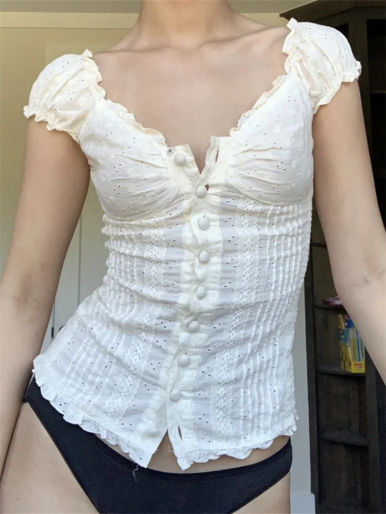 Square Neck Summer Blouse