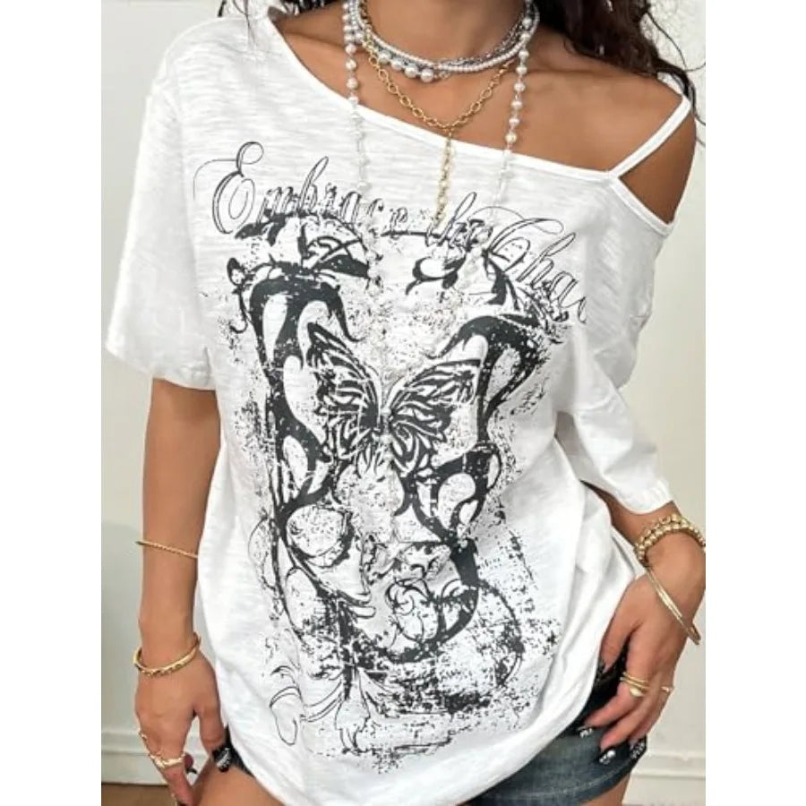 Women's Off Shoulder Gothic T-Shirt