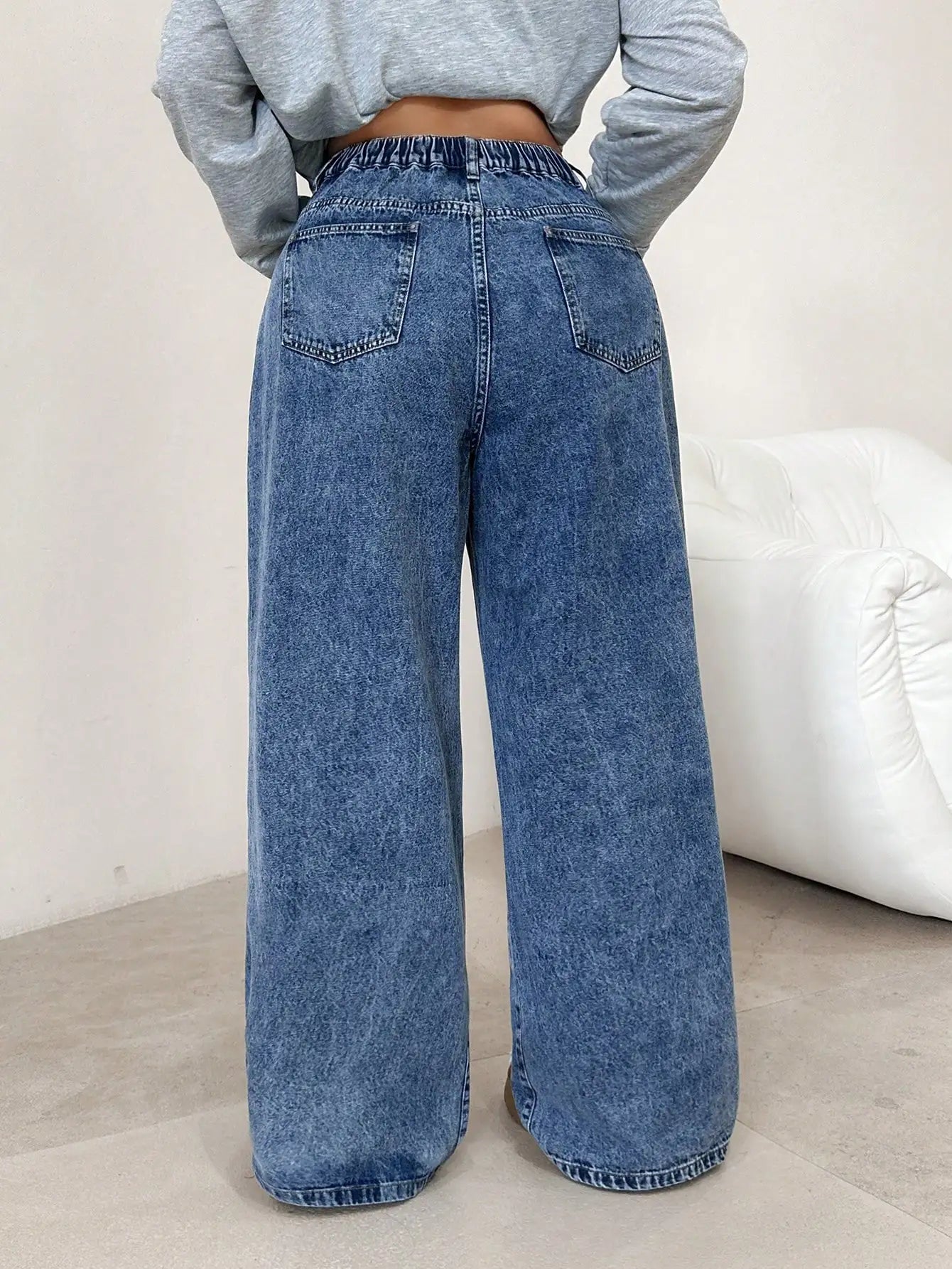 Patchwork Wide Leg Jeans