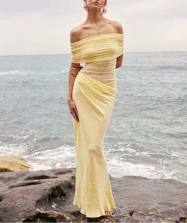 Ruched Mesh Bodycon Dress