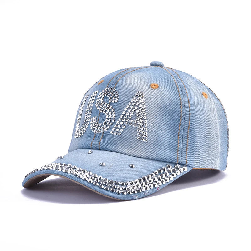 Rhinestone Ponytail Cap
