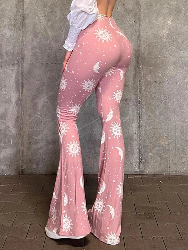 Women's Pink Flared Pants