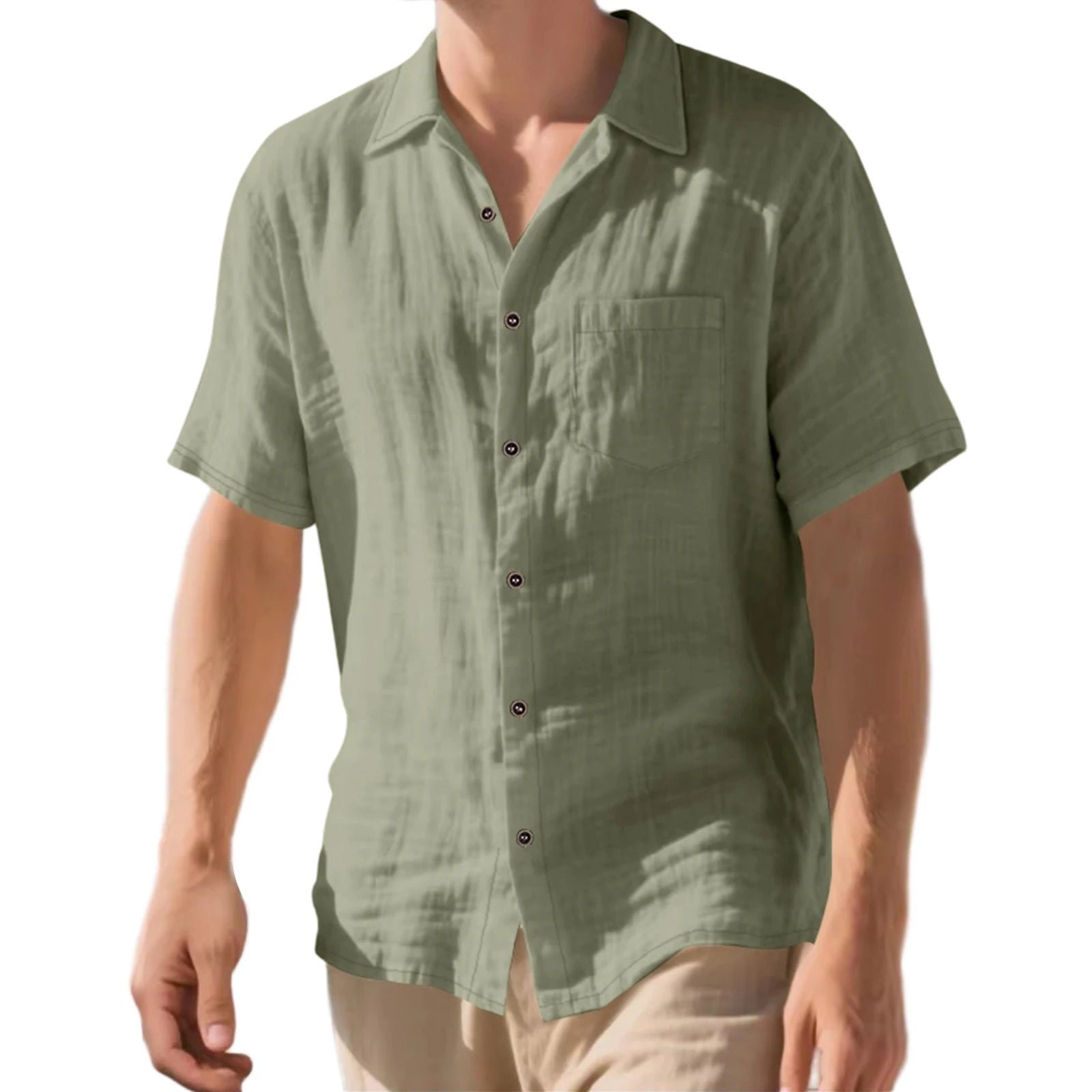 Men's Linen Button Shirt
