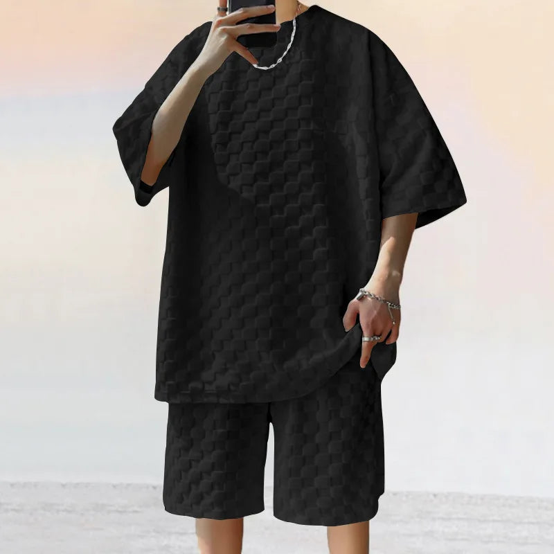 Men's Plaid T-Shirt & Shorts Set