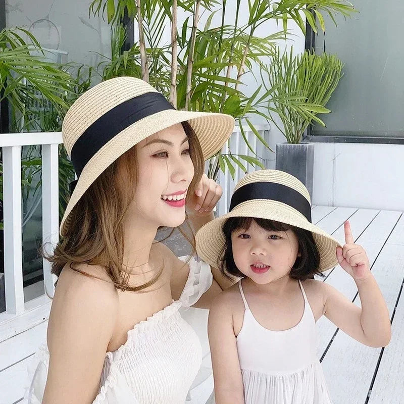 Mother & Kids Straw Sun Hat Set
