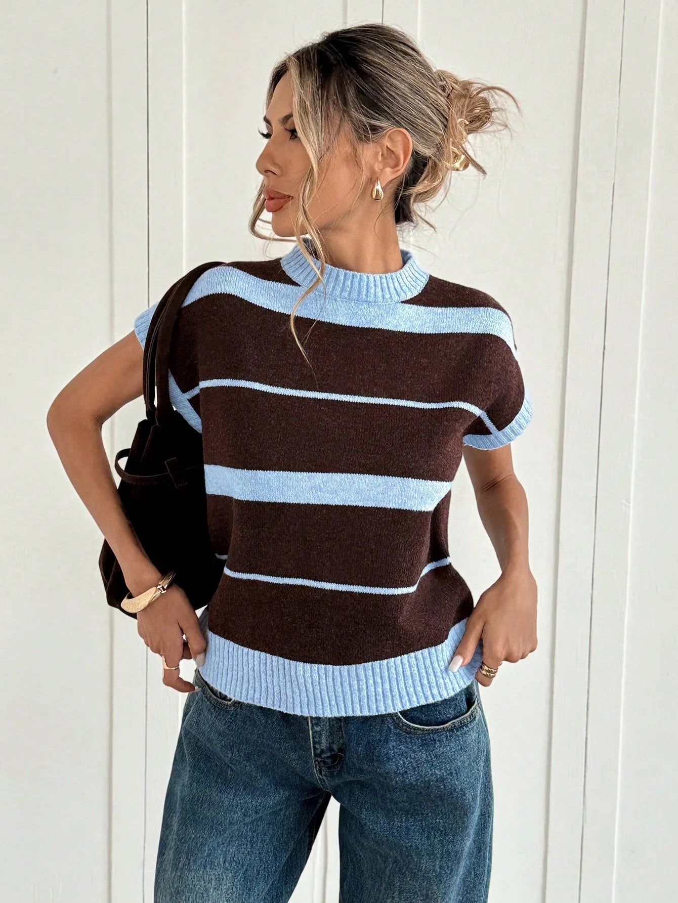 Women's Striped Knit Casual Top