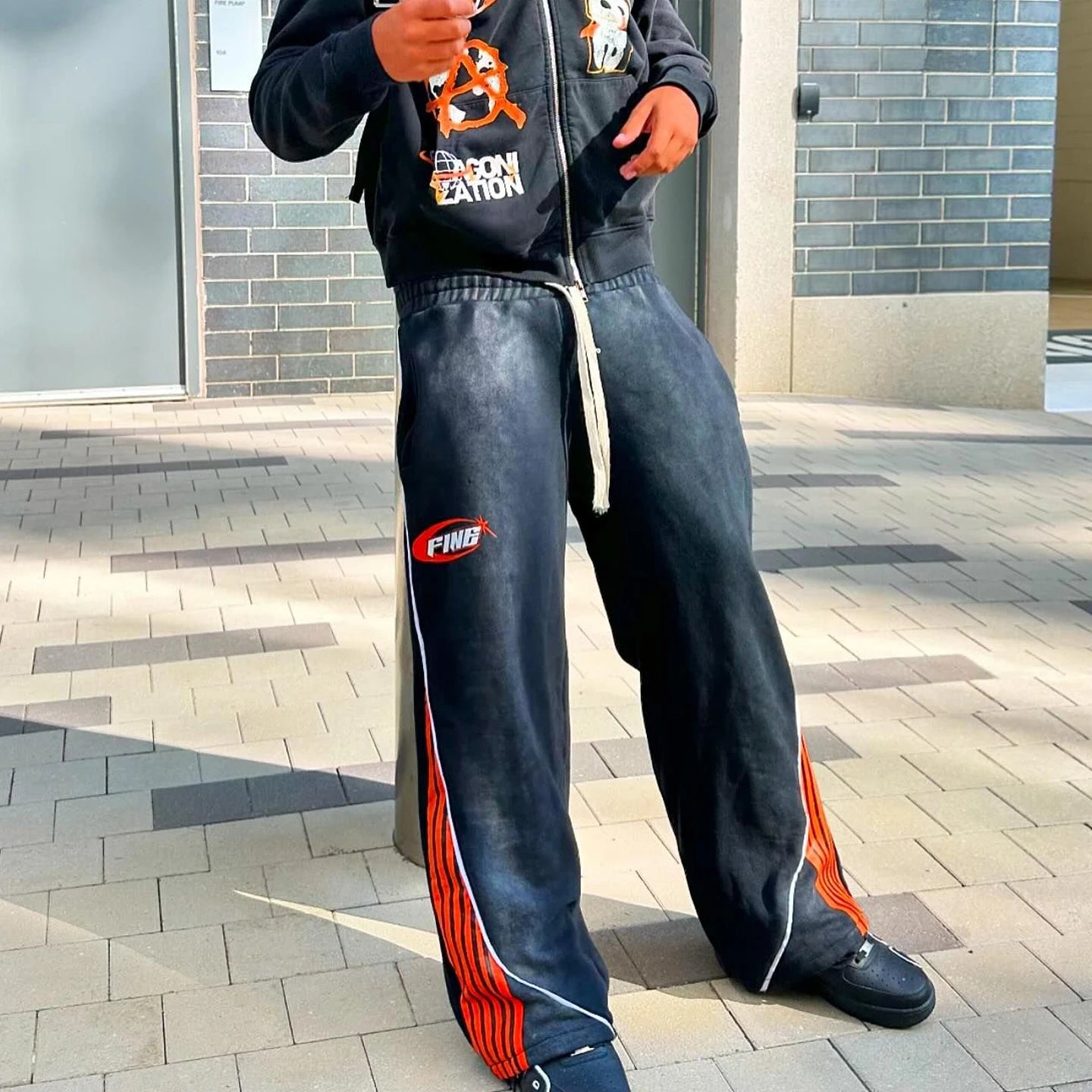 Striped Cargo Jogger Pants