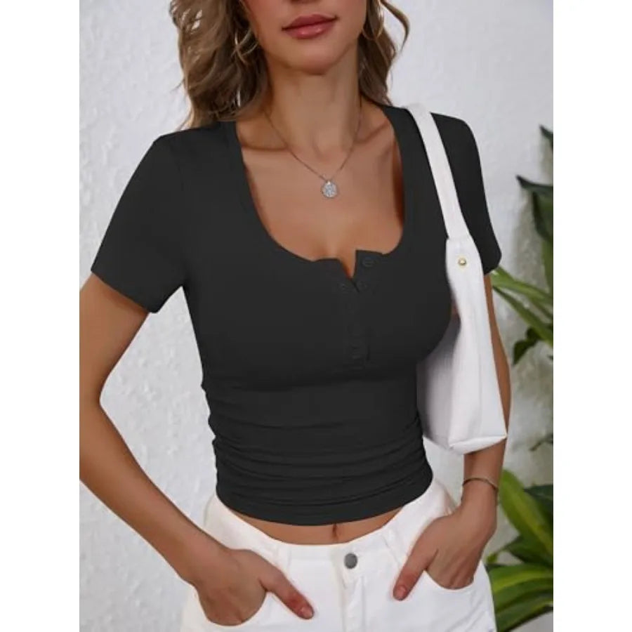 Women's Henley Button T-Shirt