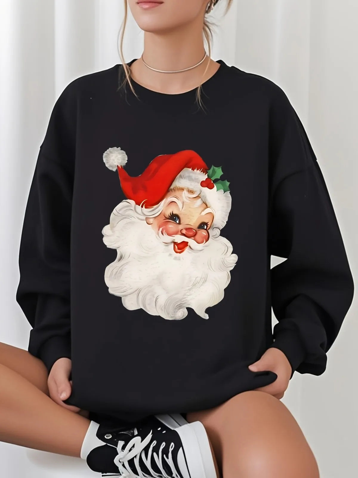 Santa Print Sweatshirt