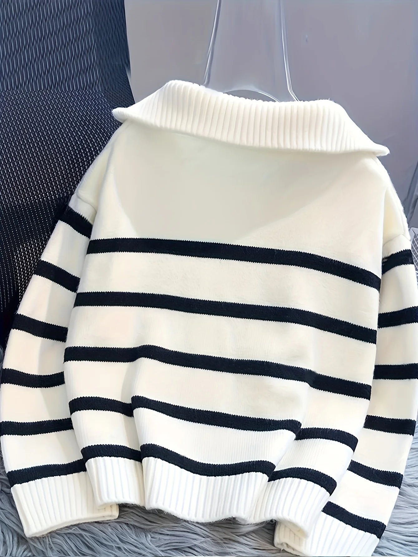 Striped Zip Pullover