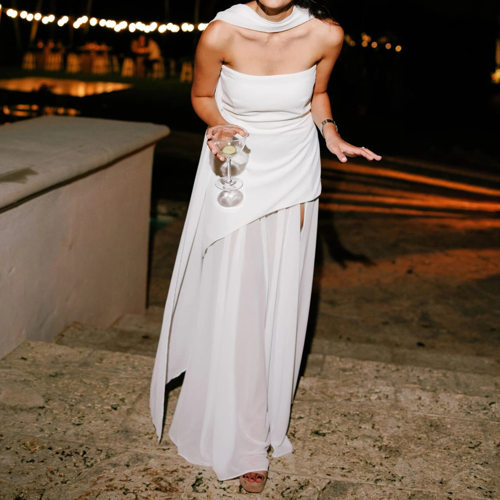 Ruffle Hem Tube Dress