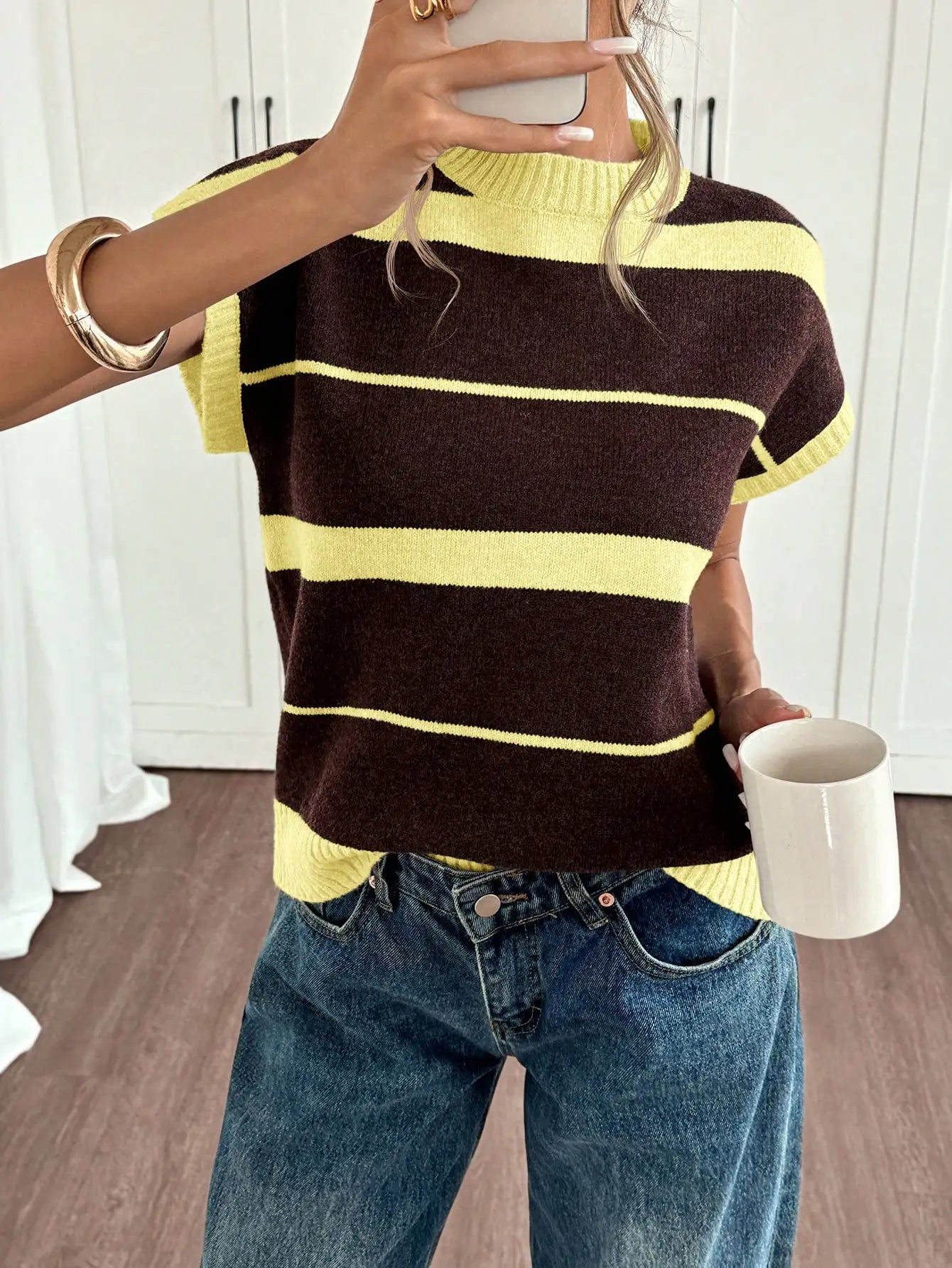 Women's Striped Knit Casual Top