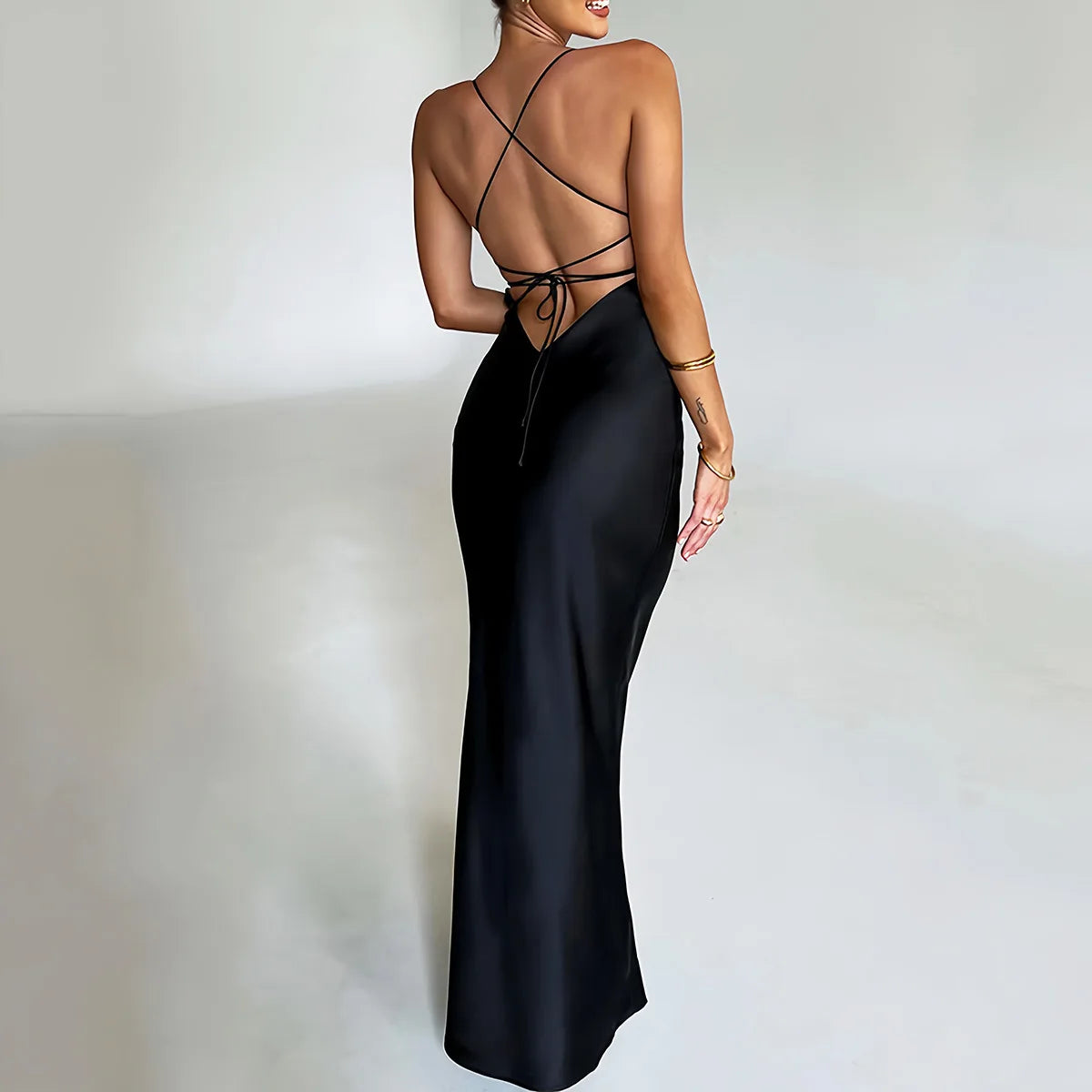 Women’s Backless Satin Dress