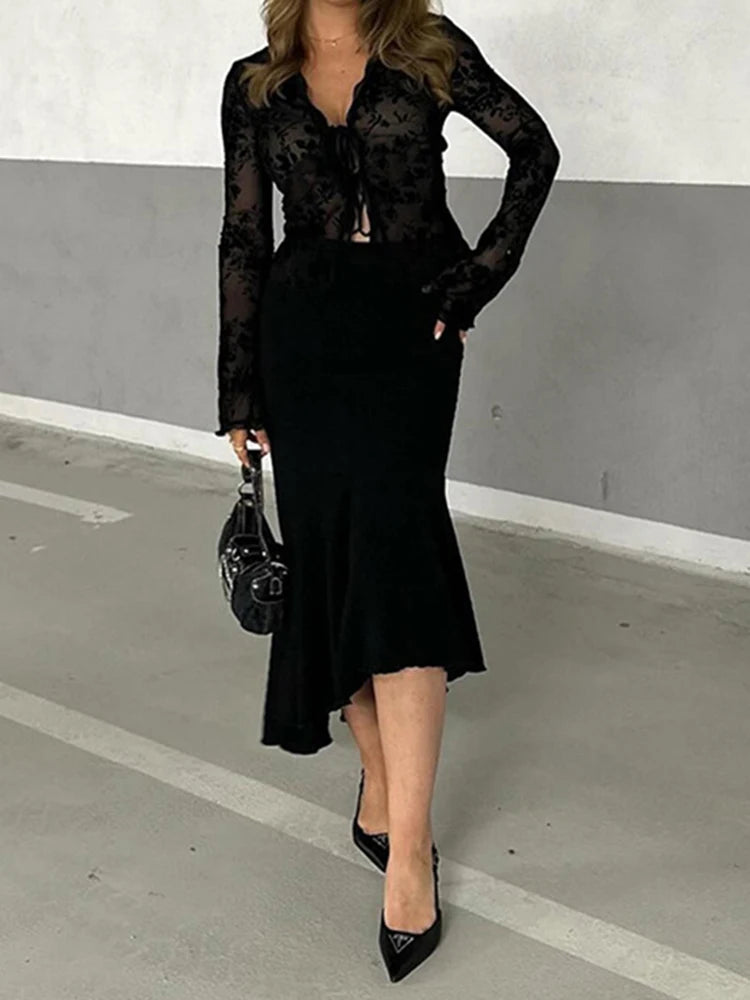Women's Ruffle Sleeve Blouse
