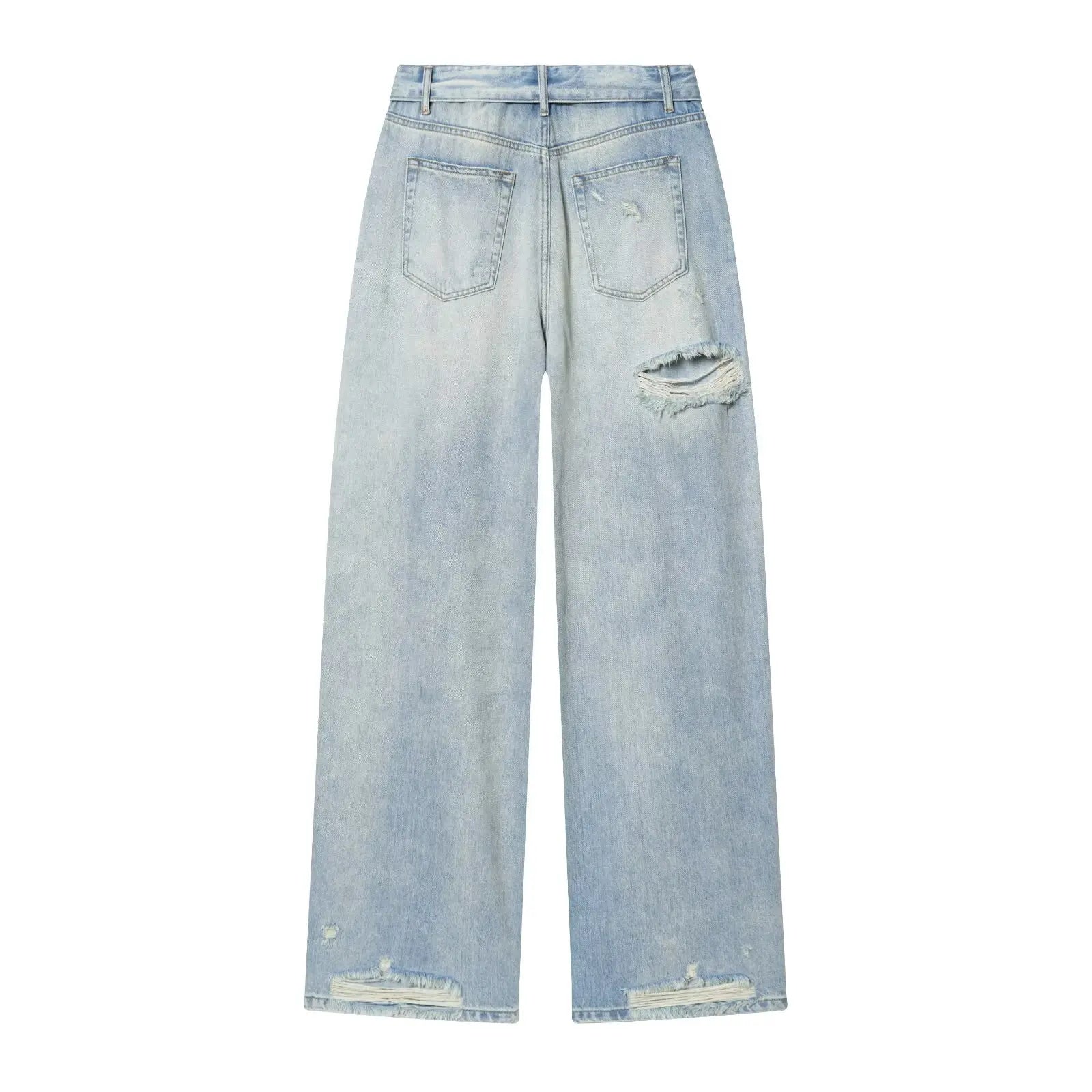 Women Elegant Ripped Denim Pants